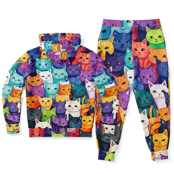 Pricci Kitties Zip Up Hoodie Jogger Set | Streetwear | Track Suit | Fashion Jogger Set