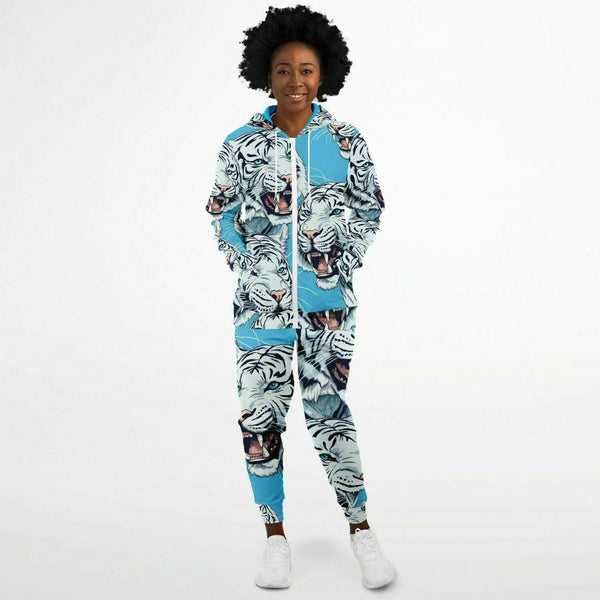 Pricci Bangel Tiger Zip Up Hoodie and Jogger Set | Streetwear | Track Suit | Animal Print Jogger Set