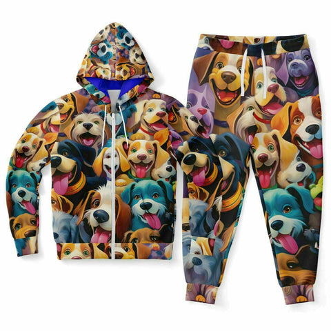 Pricci Puppies Zip Up Hoodie Jogger Set | Streetwear | Track Suit | Fashion Jogger Set