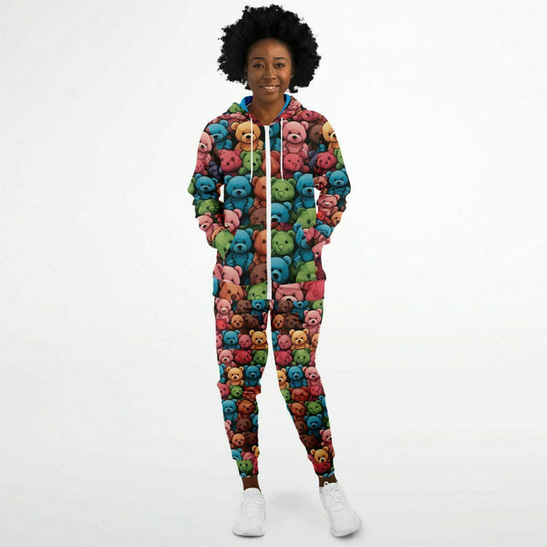 Pricci Teddy Bear Zip-up Hoodie Jogger Set | Streetwear | Track Suit | Fashion Jogger Set