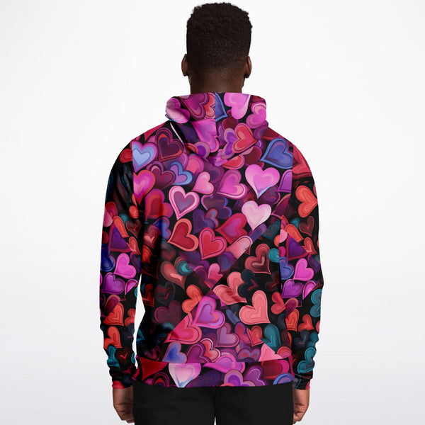 Valentines Day Heart Swirl Athletic Hoodie | Fashion Hoodie | Valentines Day Hoodie | Men's Hoodie | Valentines Day Gift