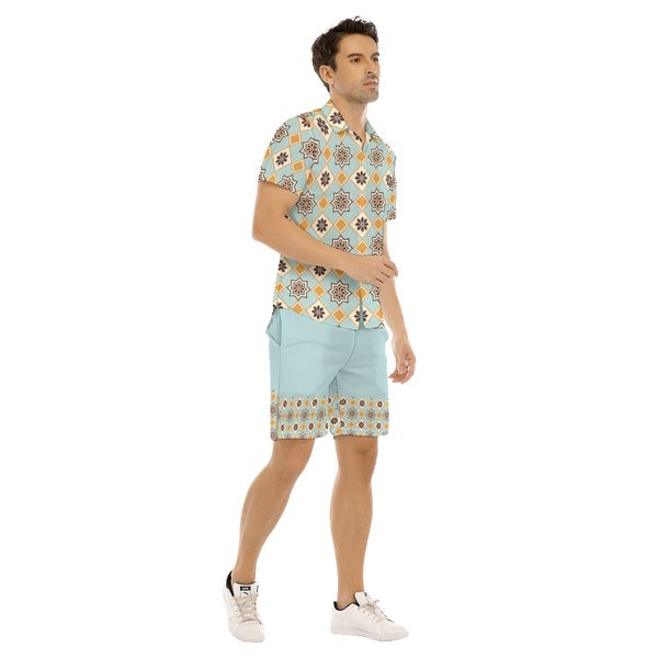 AyeWalla Vector Casual Short Sleeve Shirt Sets  | Shirt and Short Set | Clothing for Men