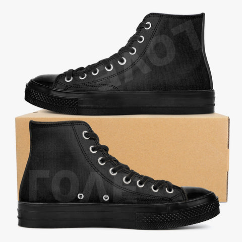 New High-Top Canvas Shoes - Black Love
