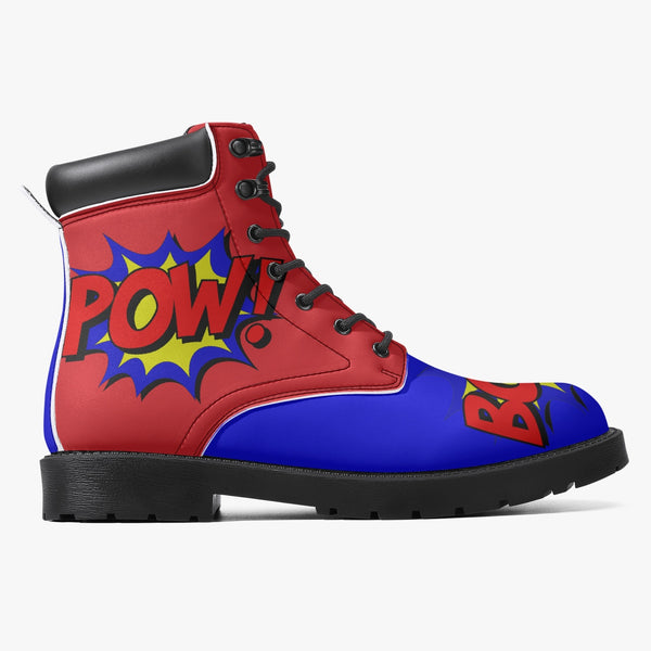 AyeWalla X PRicci Art Leather Premium 6-Inch Waterproof Boots - Pow! Kapow! Boom!
