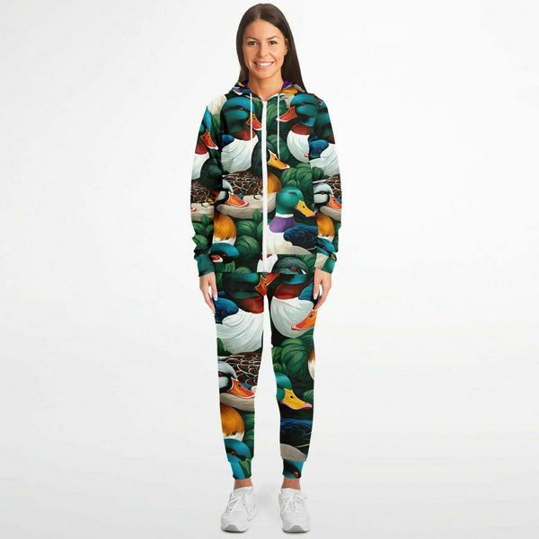 Pricci Mallard Ducks Zip Up Hoodie and Jogger Set | Streetwear | Track Suit | Jogger Set