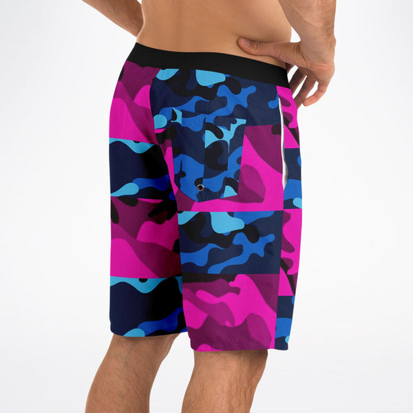 Board Shorts - Blue/Pink Camo