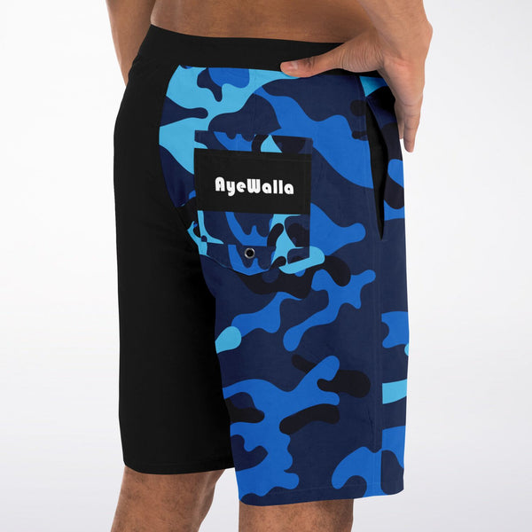 Board Shorts - Black/Blue Camo