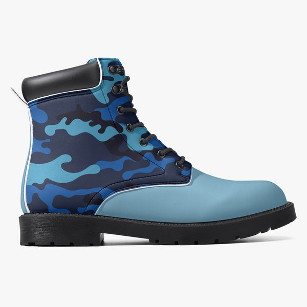 Leather Boots Premium 6-Inch Waterproof Boots - Baby Blue Camo