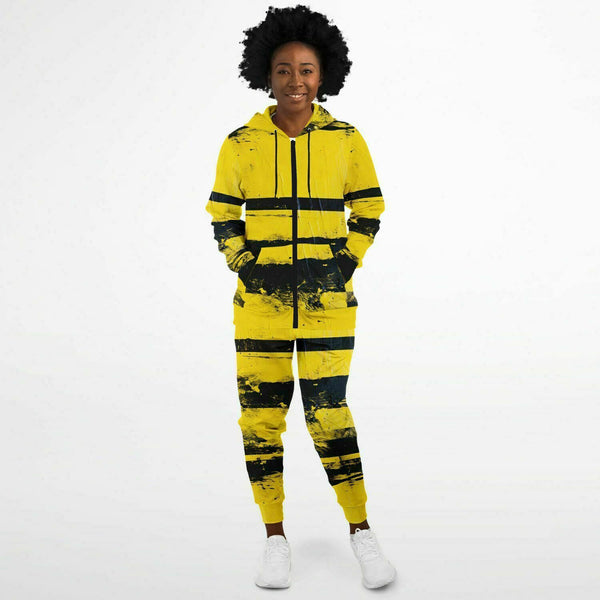 Bumble Bee Zip Up Hoodie and Jogger Set | Streetwear | Track Suit | Animal Print Jogger Set
