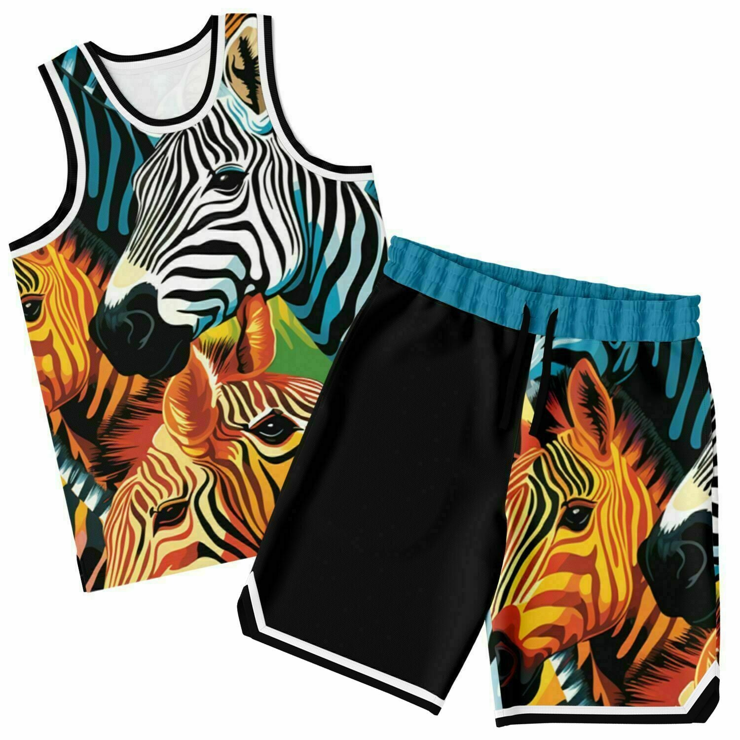 Zebras Basketball Set - Sportswear | Activewear | Basketball 2PC Set | Tank Top and Basketball Shorts