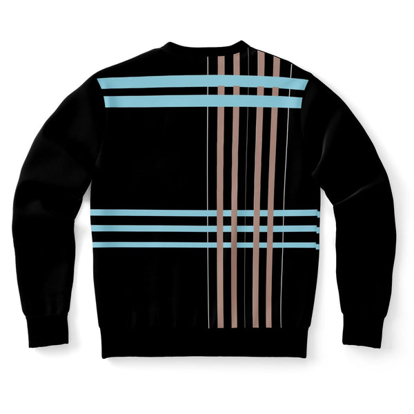 AyeWalla x PRicci LA Black & Baby Blue Stripe Athletic Sweatshirt