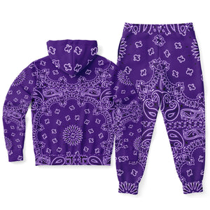 PRicci Artist Collection: Purple Haze Bandana Zip Up Hoodie and Jogger Set | Streetwear | Track Suit | Fashion Jogger Set