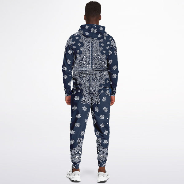 PRicci B-Boy Blue Bandana Zip Up Jogger | Streetwear | Track Suit | Fashion Jogger Set