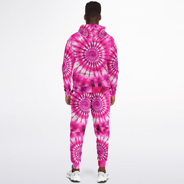 Pricci PINK Fantacy Tie-dye Zip Up Hoodie Jogger Set | Streetwear | Track Suit | Fashion Jogger Set