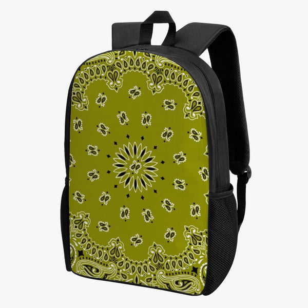Kid's School Backpack - Olive Bandana