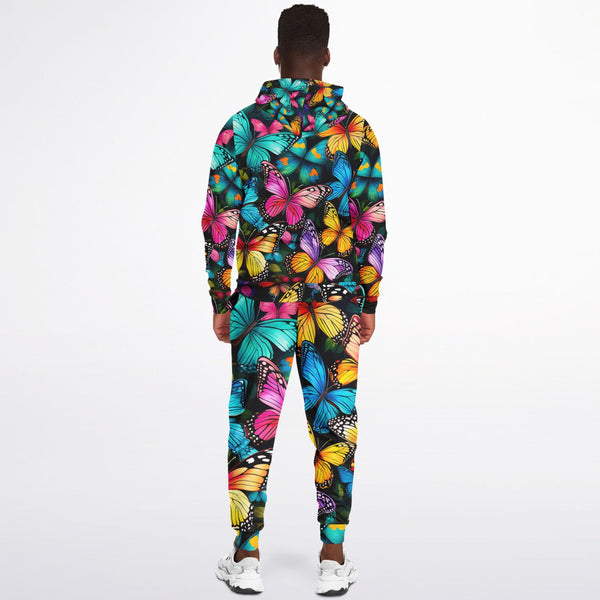 Pricci Butterflies Zip Up Hoodie Jogger Set | Streetwear | Track Suit | Fashion Jogger Set