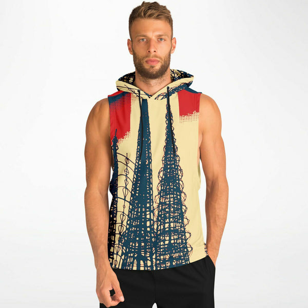 Watts Towers Sleeveless Hoodie - Drop Armhole Hoodie | Athletic Hoodie