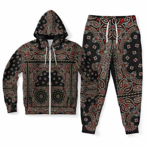 PRicci Artist Collection: Ranchero Bandana Zip Up Hoodie and Jogger Set | Streetwear | Track Suit | Fashion Jogger Set