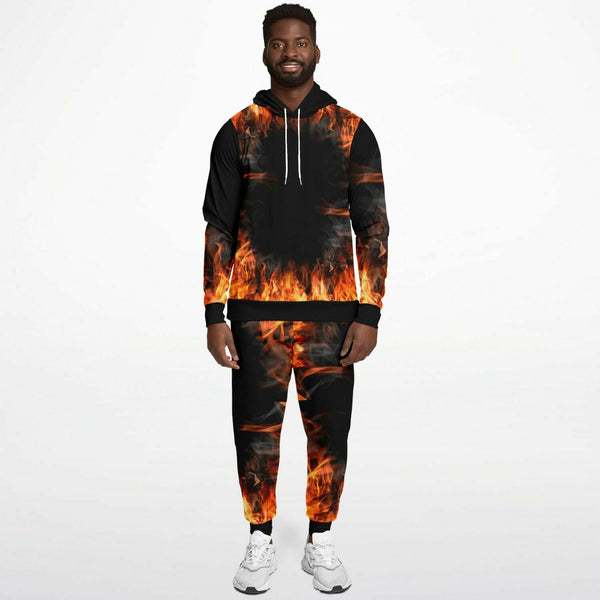 Blazing Fire Hoodie and Jogger Set | Streetwear | Track Suit | Fashion Jogger Set