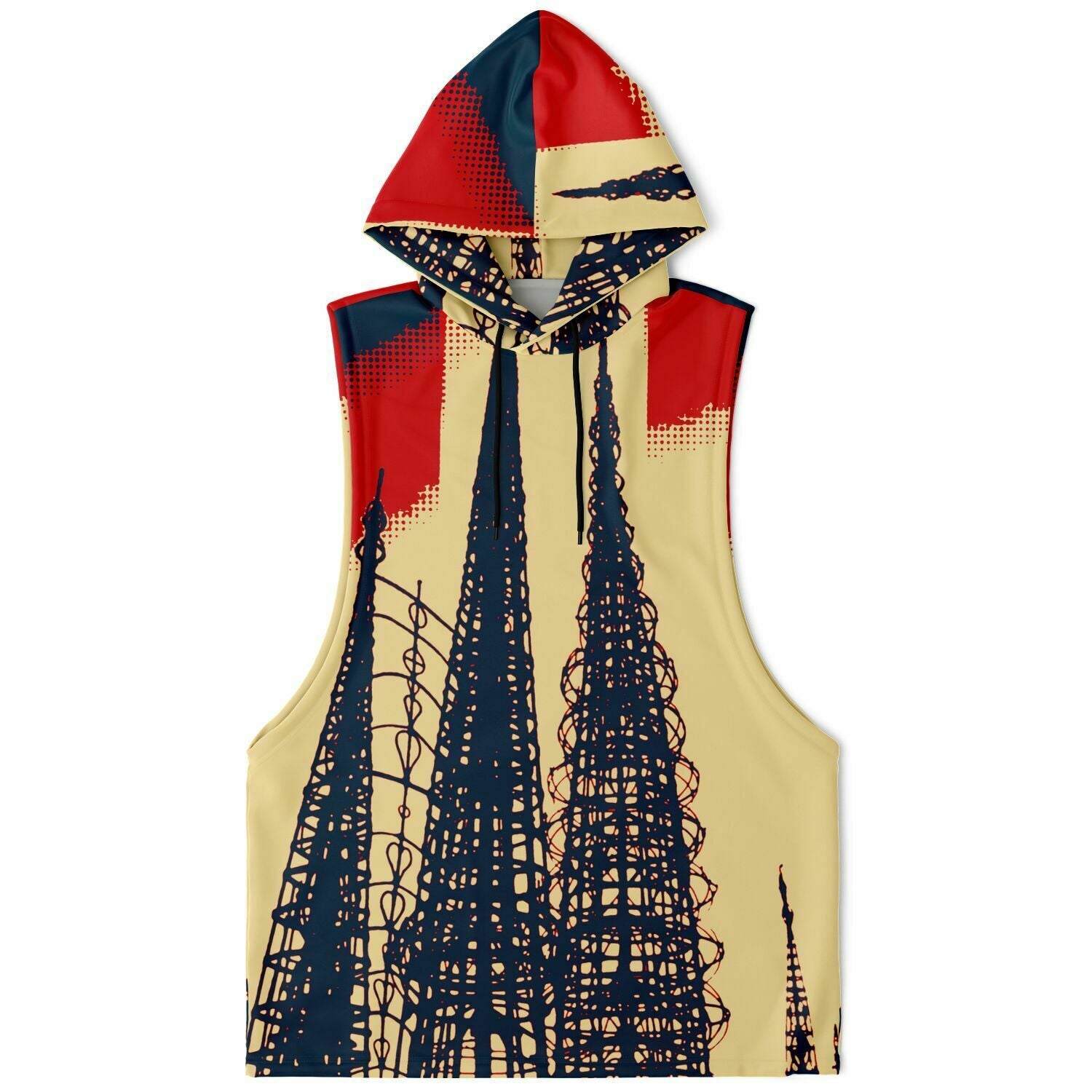 Watts Towers Sleeveless Hoodie - Drop Armhole Hoodie | Athletic Hoodie