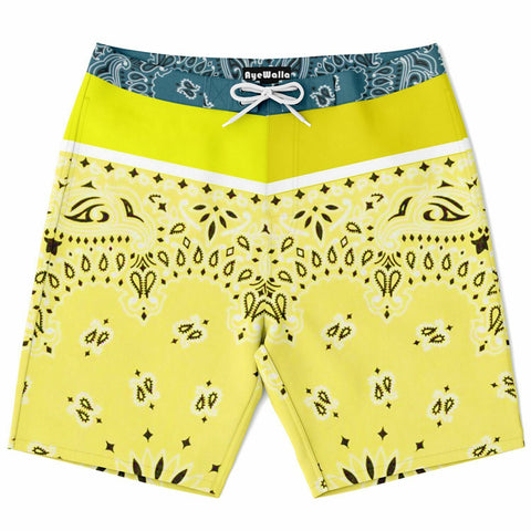Board Shorts - Yellow Bandana