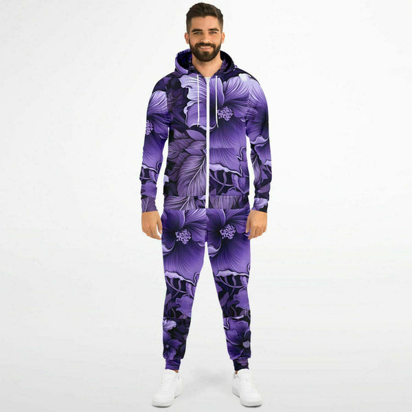 Violet Blast Zip Up Hoodie and Jogger Set | Streetwear | Track Suit | Trendy Jogger Set