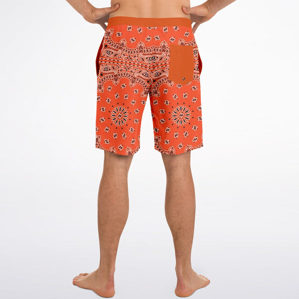 Board Shorts - Orange Bandana