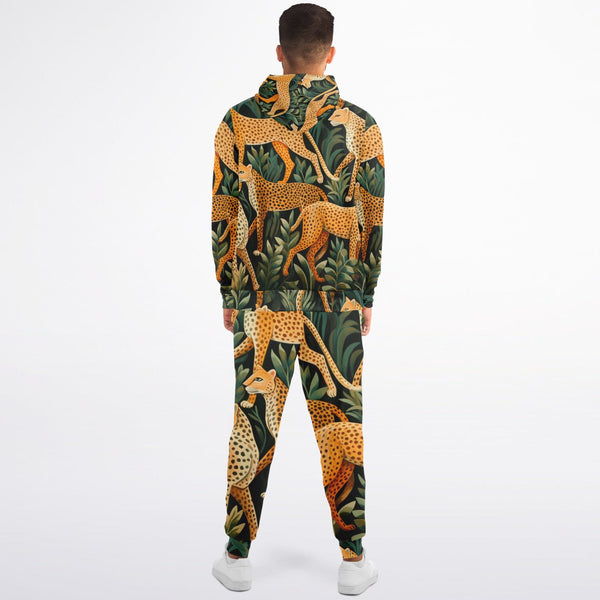 AyeWalla x Pricci Cheetah Zip Up Hoodie and Jogger Set | Streetwear | Track Suit | Animal Print Jogger Set