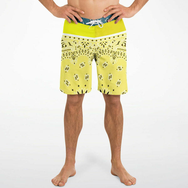Board Shorts - Yellow Bandana