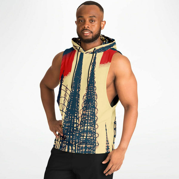 Watts Towers Sleeveless Hoodie - Drop Armhole Hoodie | Athletic Hoodie