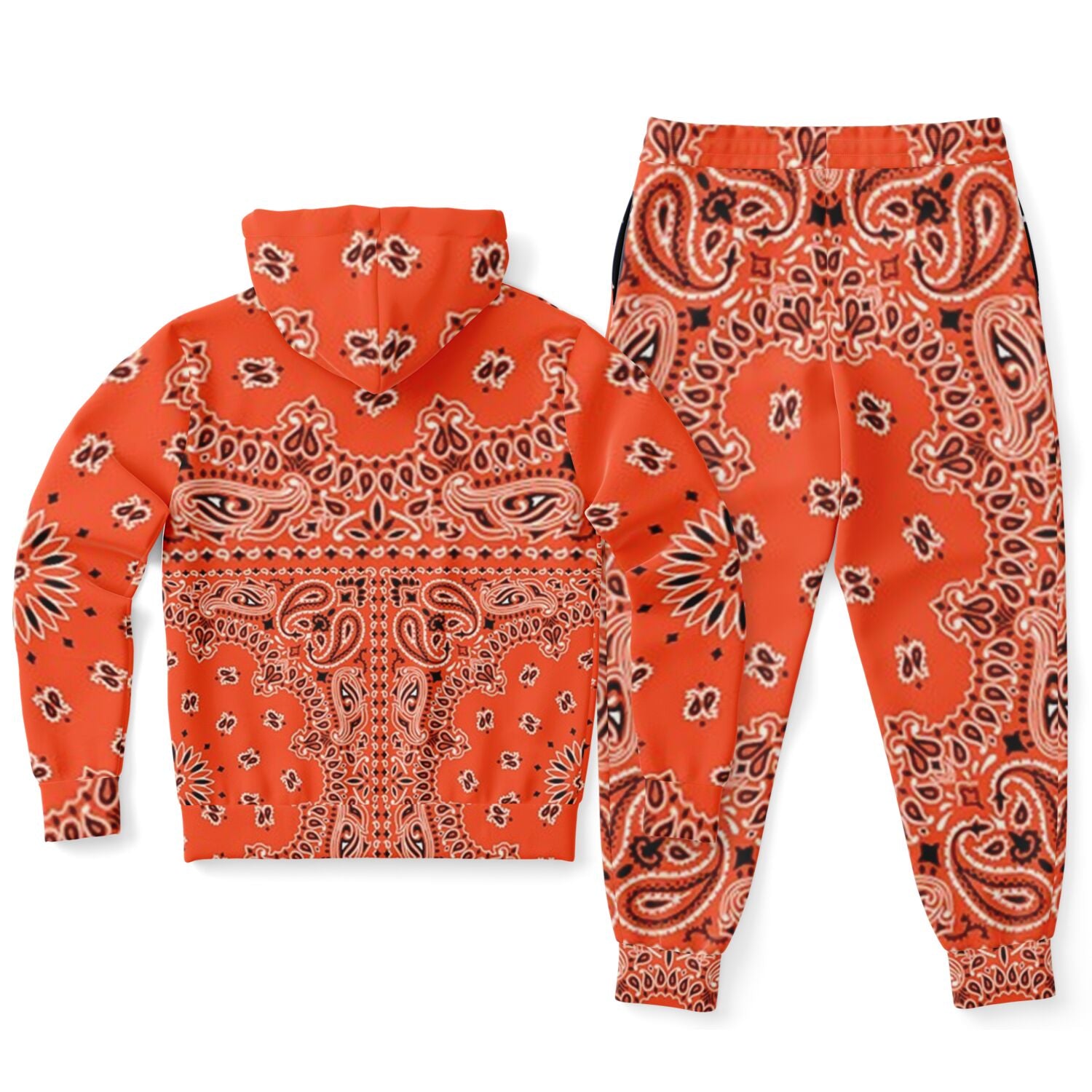 PRicci Artist Collection: Cali Orange Bandana Zip Up Hoodie and Jogger Set | Streetwear | Track Suit | Fashion Jogger Set