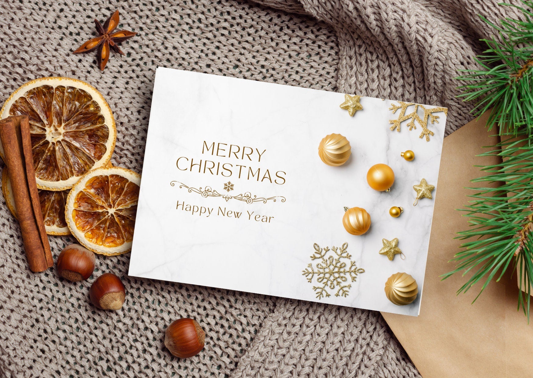 White Gold Elegant Merry Christmas and Happy New Year Greetings Card  Merry Christmas and Happy New Year Card, Christmas Celebrations