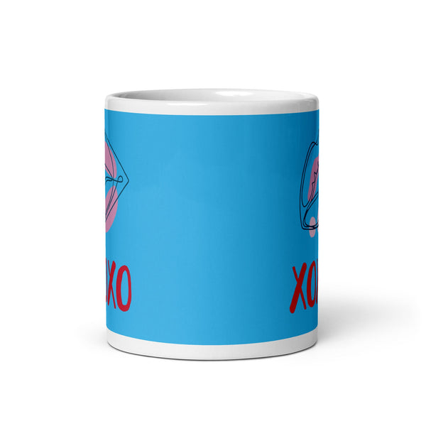 XOXO Lips Blue Mug | Boyfriend Mug, Funny Boyfriend Gift, Funny Gifts For Him, Valentine&#39;s Day Gift