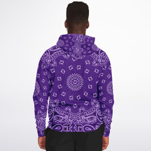 Pricci Artist Collection: Royal Purp Bandana Zip-Up Hoodie | Men's Hoodie | Hoodies | Fashion Hoodie