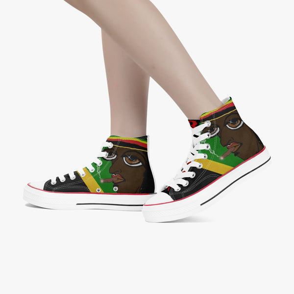 New High-Top Canvas Shoes - Rasta