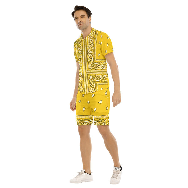 AyeWalla Designed Golden Bandana Shirt and Shorts Set