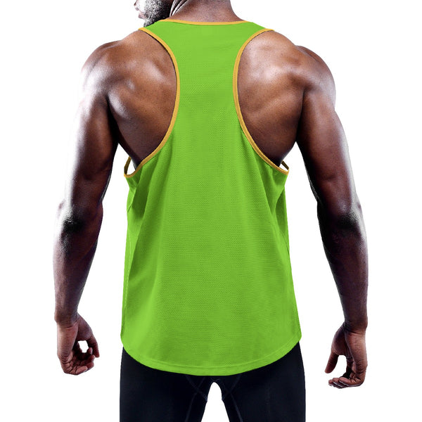 Slim Y-Back Muscle Tank Top - Lime/Orange Mando