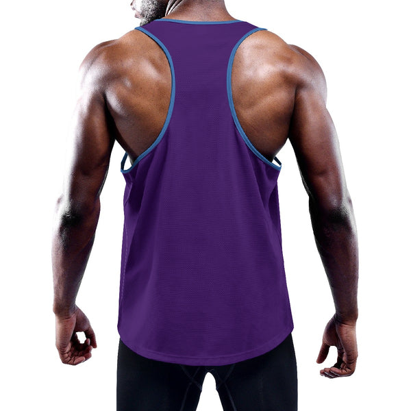 Slim Y-Back Muscle Tank Top - Purple/Blue Mando