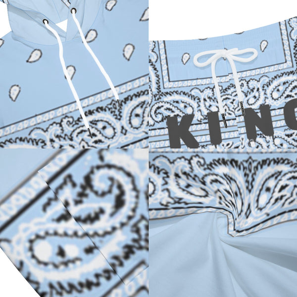 Sleeveless Baby Blue King Bandana Vest And Shorts Set