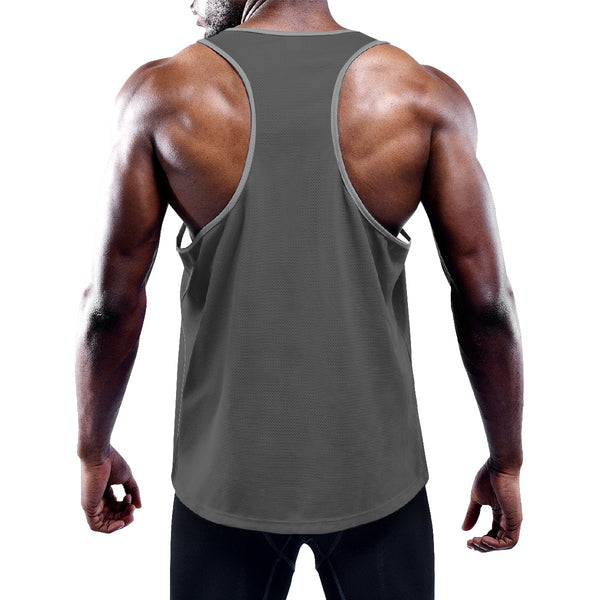 Slim Y-Back Muscle Tank Top - Dark Grey Mando