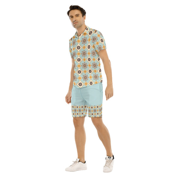 AyeWalla Vector Casual Short Sleeve Shirt Sets  | Shirt and Short Set | Clothing for Men