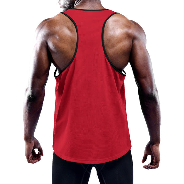 Slim Y-Back Muscle Tank Top - Red/Black Mando
