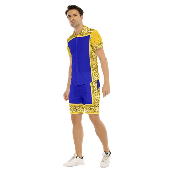 AyeWalla Warriors Inspired Casual Short Sleeve Shirt Sets  | Shirt and Short Set | Clothing for Men