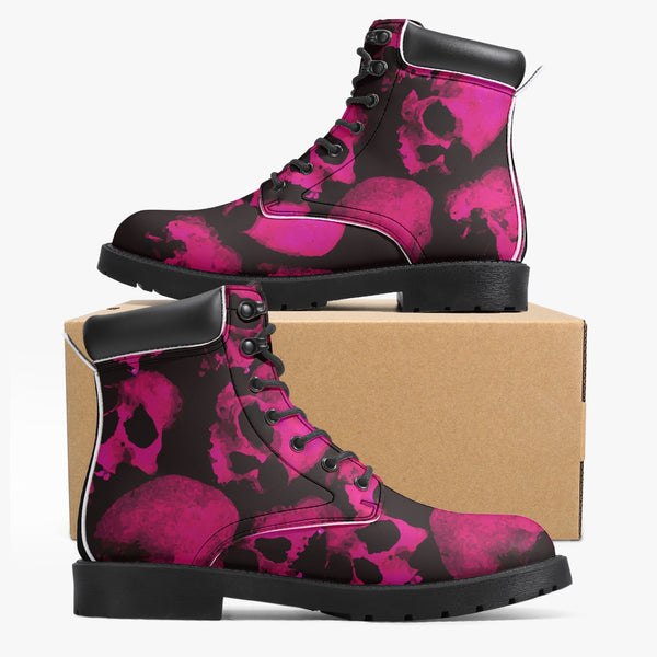 Casual Leather Boots - Skulls