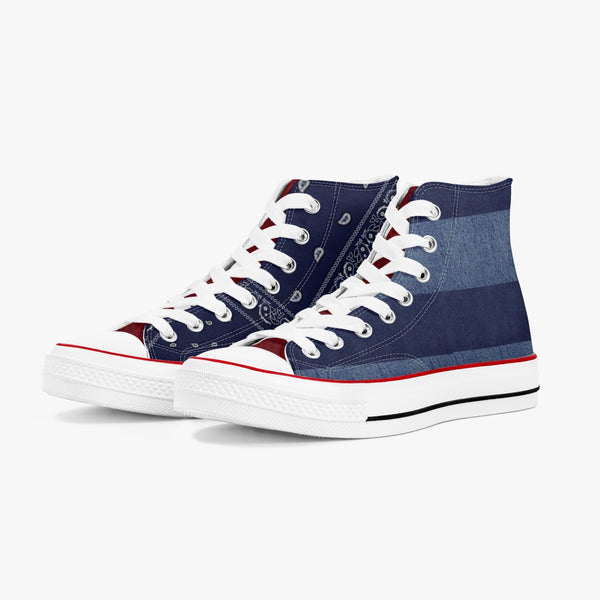 New High-Top Canvas Shoes - Jean/Paisley