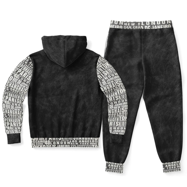 Pricci Black Zip Up Hoodie Jogger Set | Streetwear | Track Suit | Fashion Jogger Set