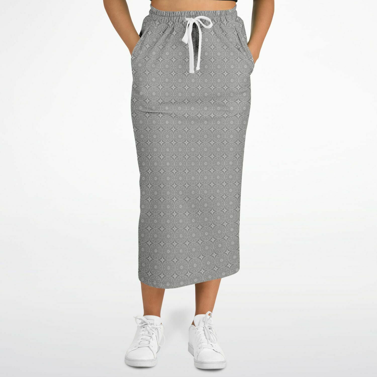 Boho Long Pocket Skirt - Grey