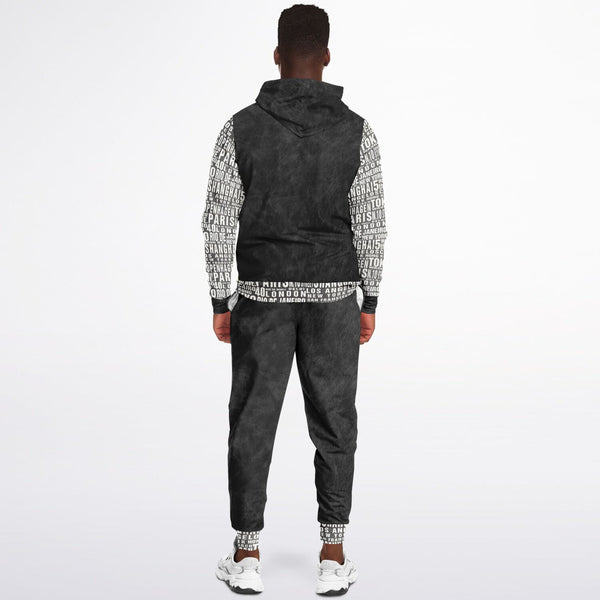 Pricci Black Zip Up Hoodie Jogger Set | Streetwear | Track Suit | Fashion Jogger Set