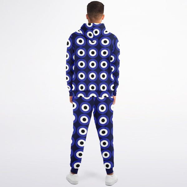 Pricci Evil Eye Zip Up Hoodie Jogger Set | Streetwear | Track Suit | Fashion Jogger Set