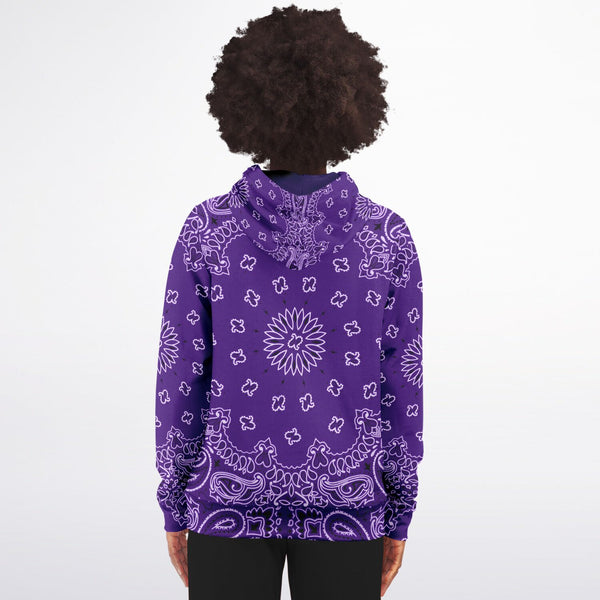 Pricci Artist Collection: Royal Purp Bandana Zip-Up Hoodie | Men's Hoodie | Hoodies | Fashion Hoodie